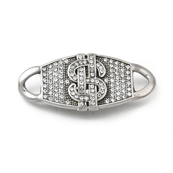 304 Stainless Steel Crystal Rhinestone Connector Charms