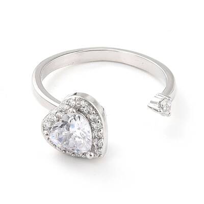 Heart Rotatable Open Ring for Women