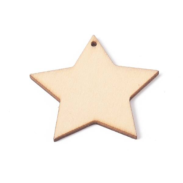 Unfinished Natural Poplar Wood Pendants