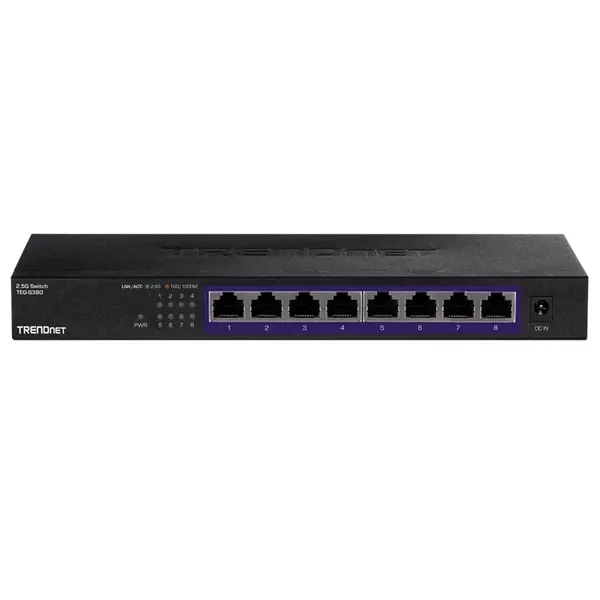 TRENDnet TEG-S380 | 8-Ports 2.5GBase-T RJ-45 GbE Wall-mountable Gigabit Ethernet Network Switch