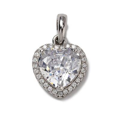925 Sterling Silver Pave Clear Cubic Zirconia Pendants
