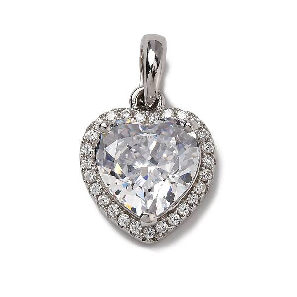 925 Sterling Silver Pave Clear Cubic Zirconia Pendants