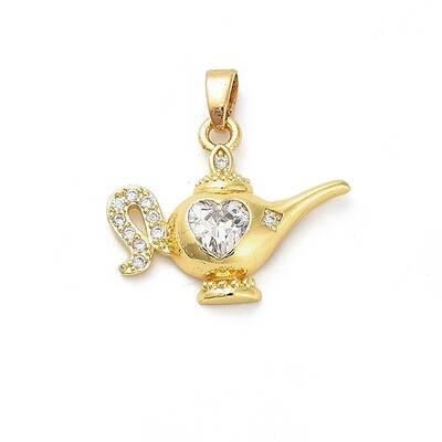 Brass Micro Pave Cubic Zirconia Pendants