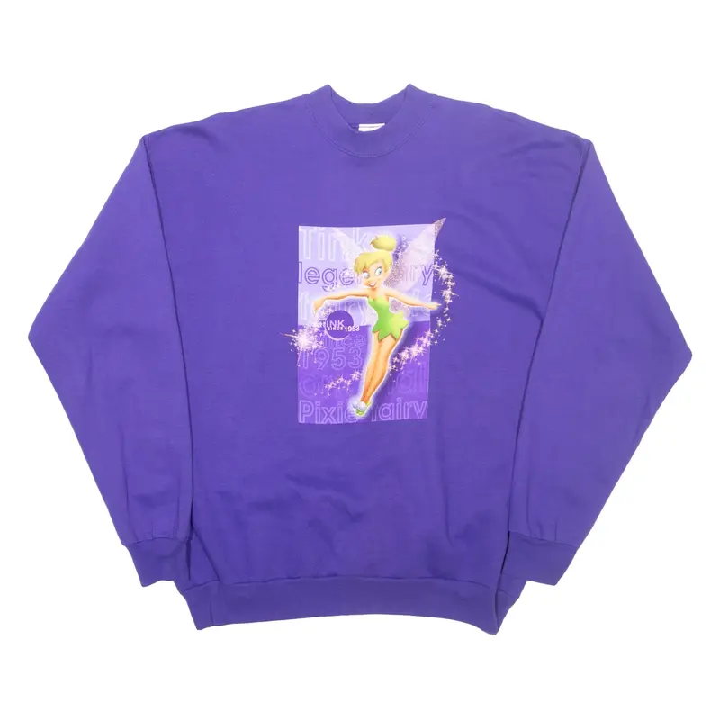 DISNEY Tinkerbell Womens Sweatshirt Purple L