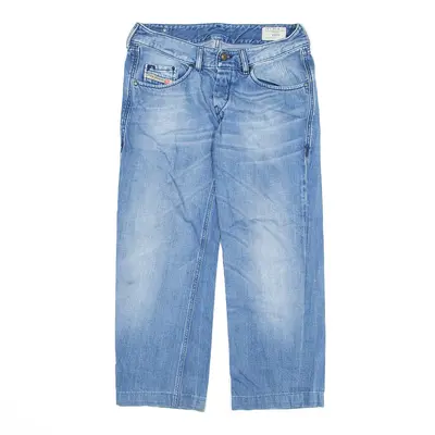DIESEL Vixy Cropped Jeans Blue Denim Relaxed Straight Stone Wash Womens W28 L25
