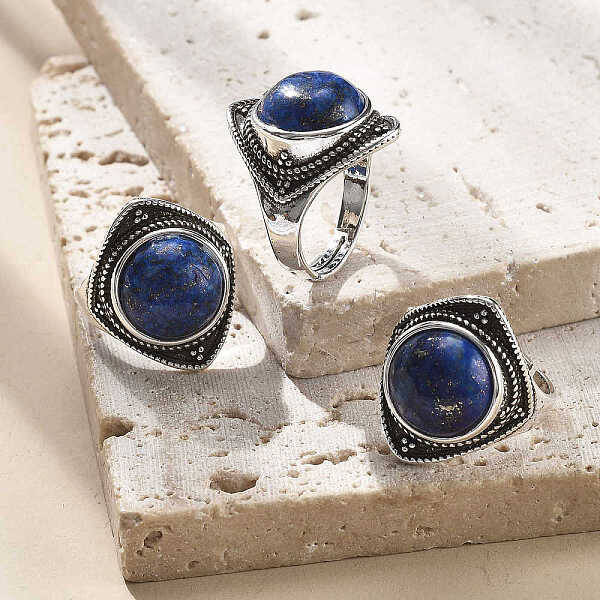 Natural Lapis Lazuli Adjustable Rings