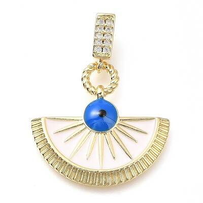 Brass Micro Pave Cubic Zirconia Pendants