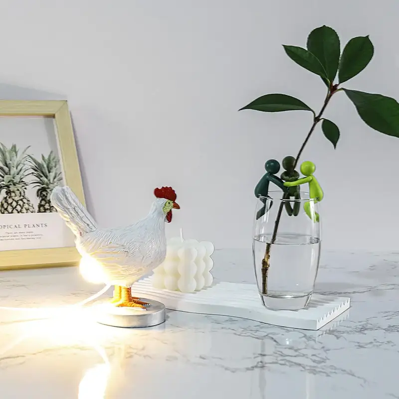 Chicken Design Desktop Decorative Light, 1 Count Cute Resin Animal Design Desktop Decorative Light, Creative Desktop Light fo...