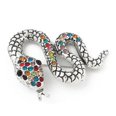 Snake Alloy Rhinestone Brooches for Backpack Clothes