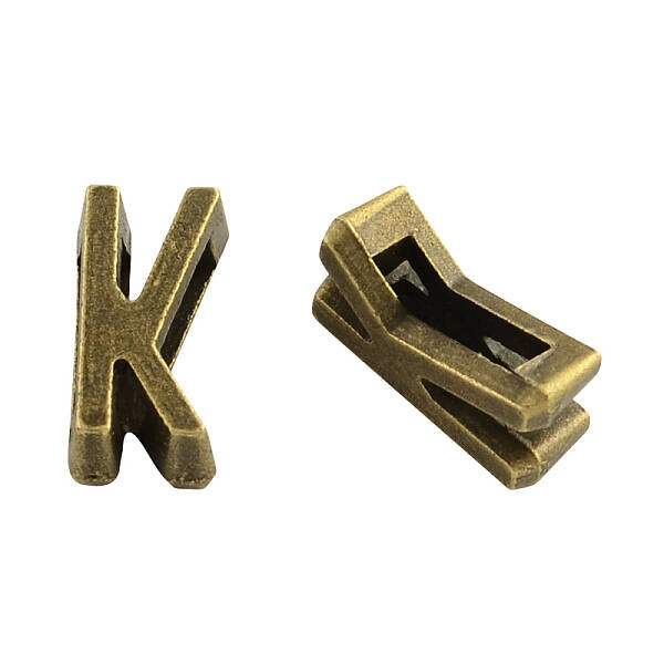 Tibetan Style Alloy Letter Slide Charms