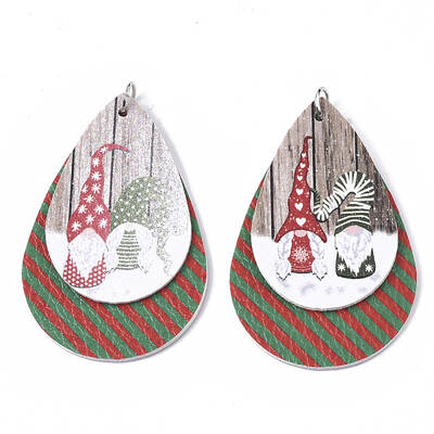 Christmas Theme PU Leather Big Pendants