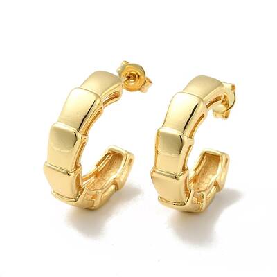 Rack Plating Brass Rectangle Wrap Stud Earrings