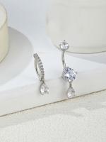 Women's Elegant Rhinestone Decorated Belly Rings, Exquisite Trendy Belly Piercing Jewelry, Chic Body Jewelry for Party & Dail...