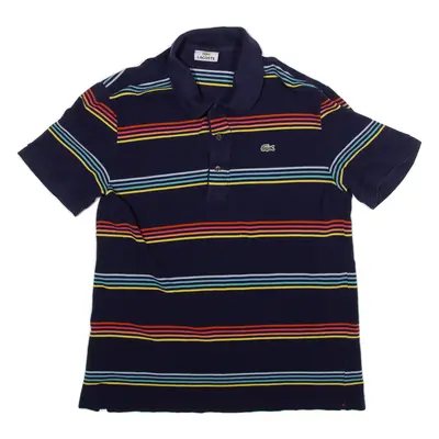 LACOSTE Mens Polo Shirt Blue Striped S