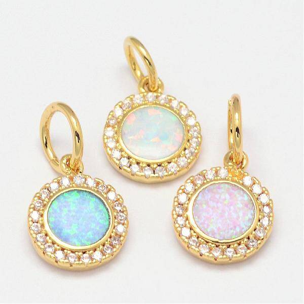 Brass Micro Pave Cubic Zirconia Charms