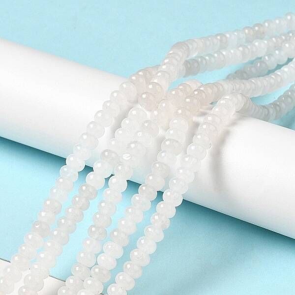 Natural White Jade Beads Strands