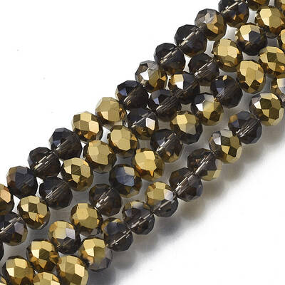 Electroplate Transparent Glass Beads Strands