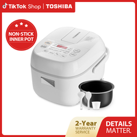 Toshiba Mini Rice Cooker, Gift, 3 Cups Uncooked Small Rice Cooker, Steamer & Warmer with Fuzzy Logic & One-Touch Cooking, 24h...