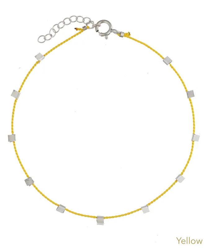 Hilo Anklet | Metal Color: Silver | Color: Yellow