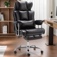 Gaming Office Chair 400LBS Big and Tall Comfy Chair with Foot Rest Leather Office Chair with Armrests High Back Office Chair ...