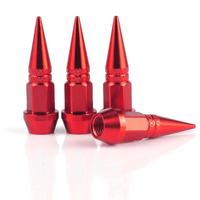 45mm Spiked Aluminum Stem Valve Caps,4PCS Dustproof Tire Wheel Stem Caps for Cars,SUVs,Trucks Bicycles and Motorcycles(Red) P...