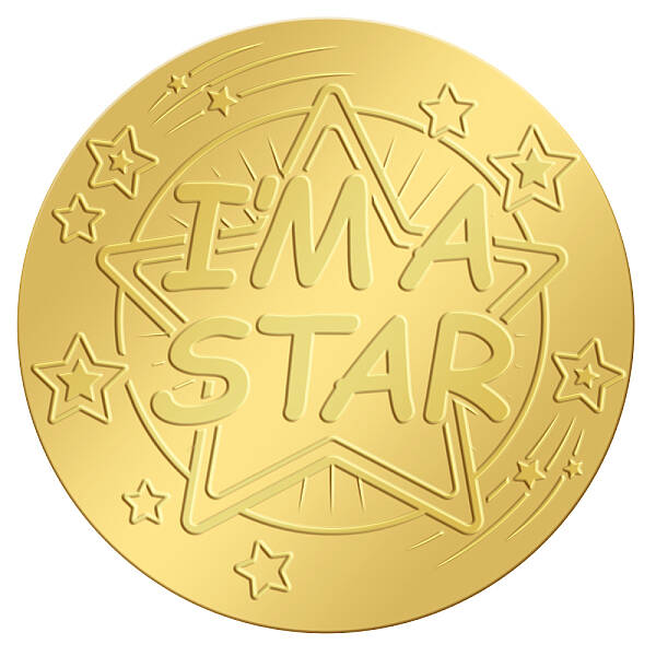 Self Adhesive Gold Foil Embossed Stickers