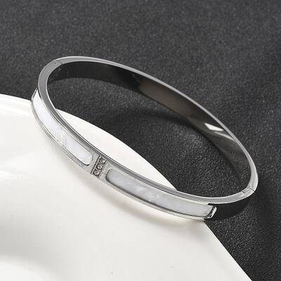 304 Stainless Steel Rhinestone Bangles for Women