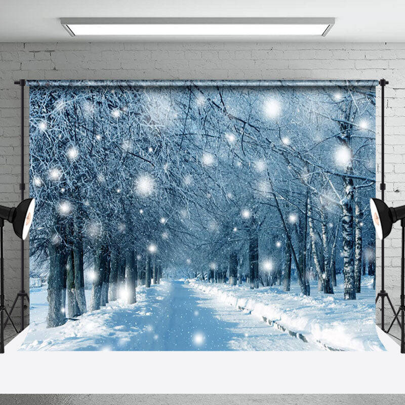 Aperturee Winter Natural Snowy Wild Forest Scenery Backdrop - Aperturee