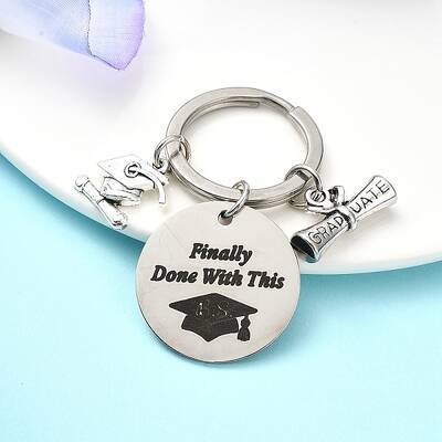 Flat Round Alloy Keychain