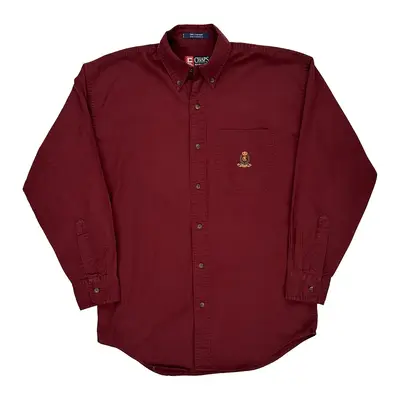 Chaps Ralph Lauren Shirt - Small Burgundy Cotton