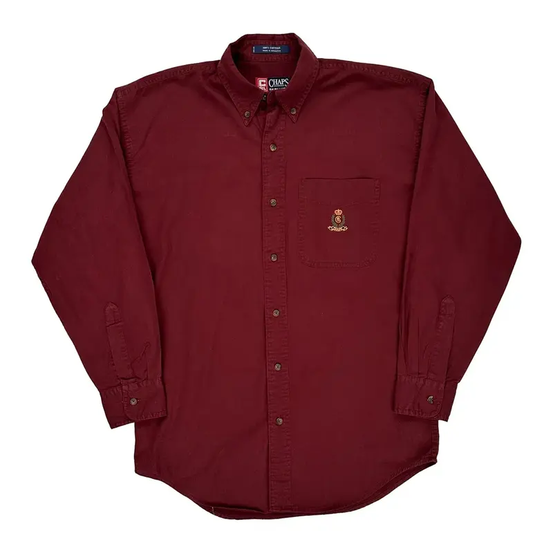 Chaps Ralph Lauren Shirt - Small Burgundy Cotton