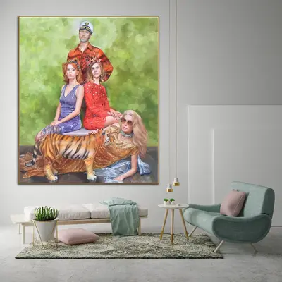 Abstract Family Paintings from Photo Colorful Oil Painting Wall Art Decor for Home | PAINTING FROM PHOTO #68