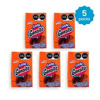 Marinela Leche Gansito Chocolate Milk Drink - 236ml Carton with Vitamin A & D, 8oz Bottle - Mexican Vitamin Breakfast