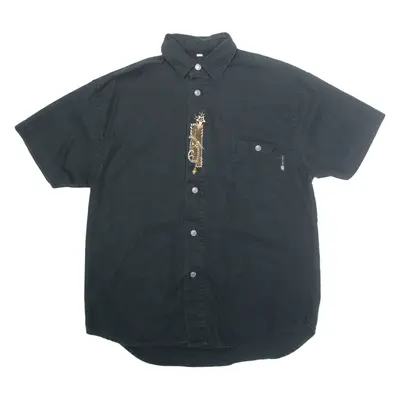 TOP SPIRIT Mens Plain Shirt Black M