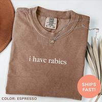 Comfort Colors I Have Rabies Shirt, Funny Humor Shirt, Sarcasm Tee, Unhinged Meme Shirt, Comfort Colors Tee For Men For Women