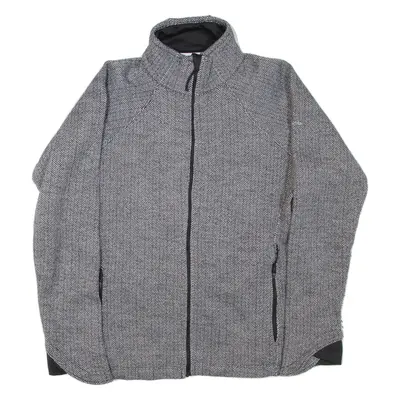 COLUMBIA Womens Fleece Jacket Grey Herringbone XL