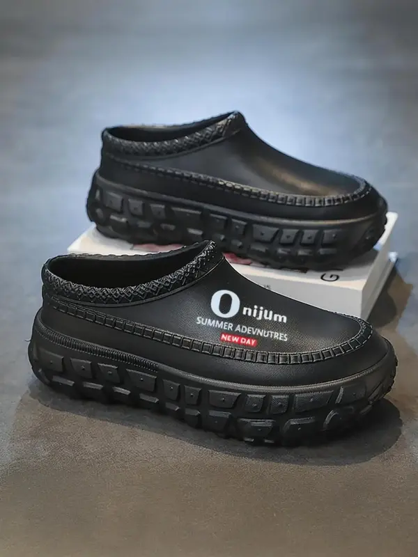 Unisex's Waterproof & Non-slip Platform Fashion Slippers, Lightweight Simple Slip on Shoes for Men & Women, Casual Comfortabl...