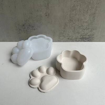 DIY Cat's Paw Print Storage Box Silicone Molds