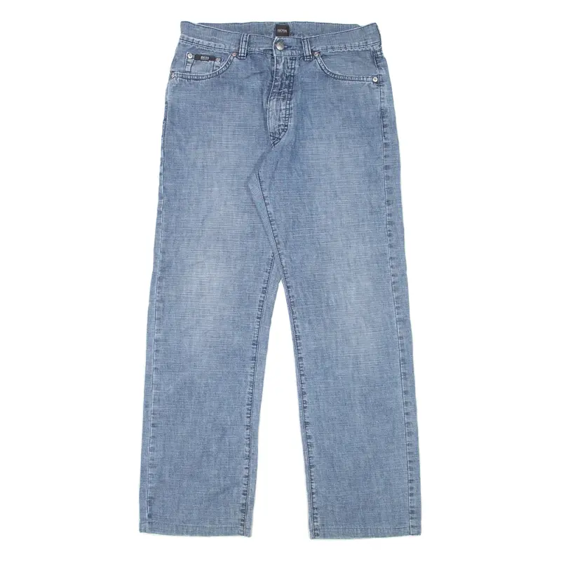 BOSS Texas Mens Jeans Blue Regular Straight Stone Wash W32 L32