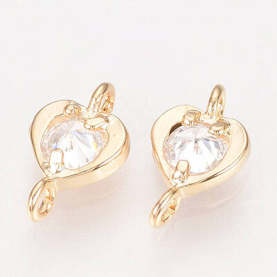 Brass Cubic Zirconia Links