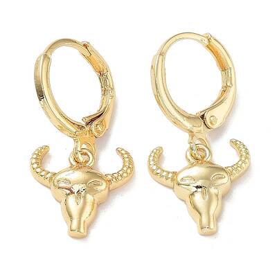 Brass Dangle Leverback Earrings