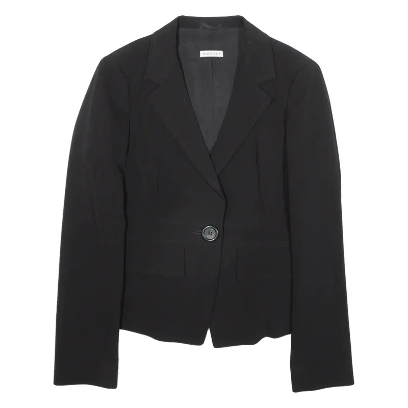 MARELLA Blazer Jacket Black Wool Womens UK 10