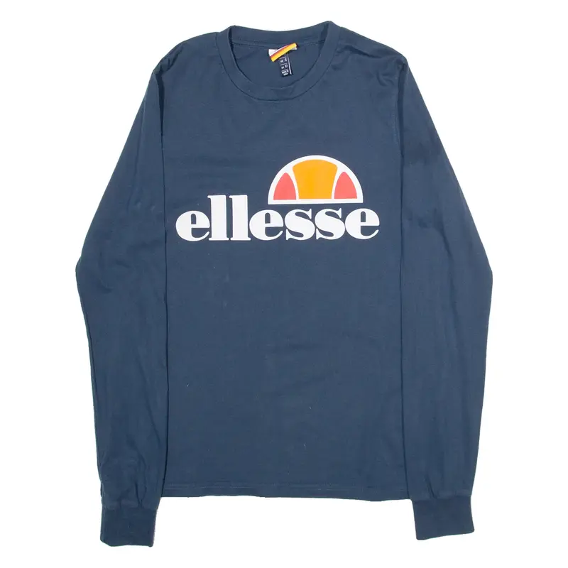 ELLESSE Womens T-Shirt Blue Long Sleeve UK 10