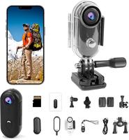 128GB FHD  Mini Body Camera, Wearable Action Body Cam, Thumb Size Hands Free Recording Body Worn Camera, Premium Portable Cam...