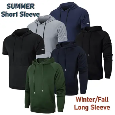 ćPurchase One Size Largeć Men's 3 Pack Fashion Athletic Hoodies Shirts Short/Long Sleeve Sport Sweatshirt Moisture Wickin...