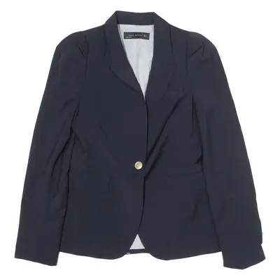 ZARA Womens Blazer Jacket Blue Wool S
