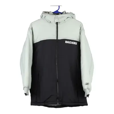 Age 11-12 Las Vegas Raiders Reebok NFL Puffer - Large Grey Nylon