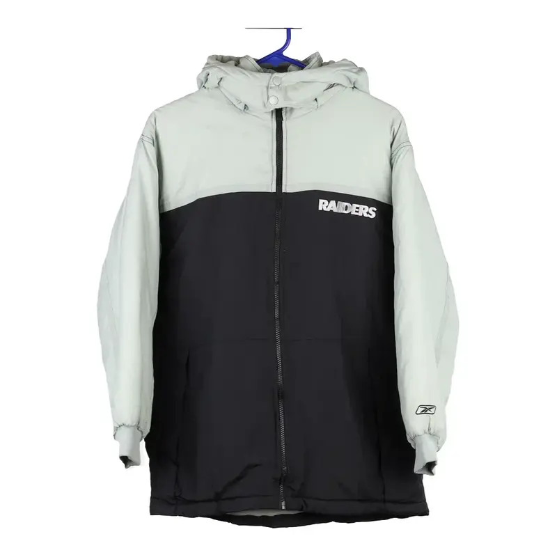 Age 11-12 Las Vegas Raiders Reebok NFL Puffer - Large Grey Nylon