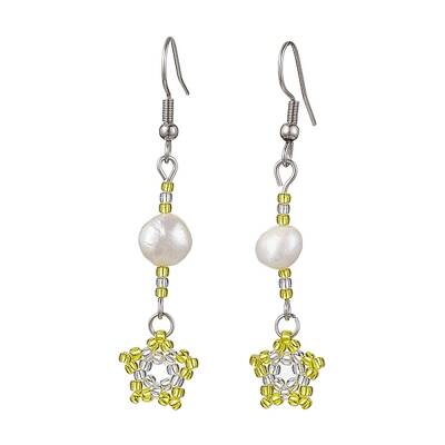 Natural Pearl Dangle Earrings