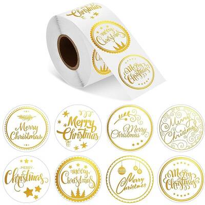 Christmas Theme Adhesive Roll Sticker Labels